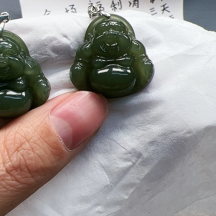 和田玉颈饰银S925镶嵌16