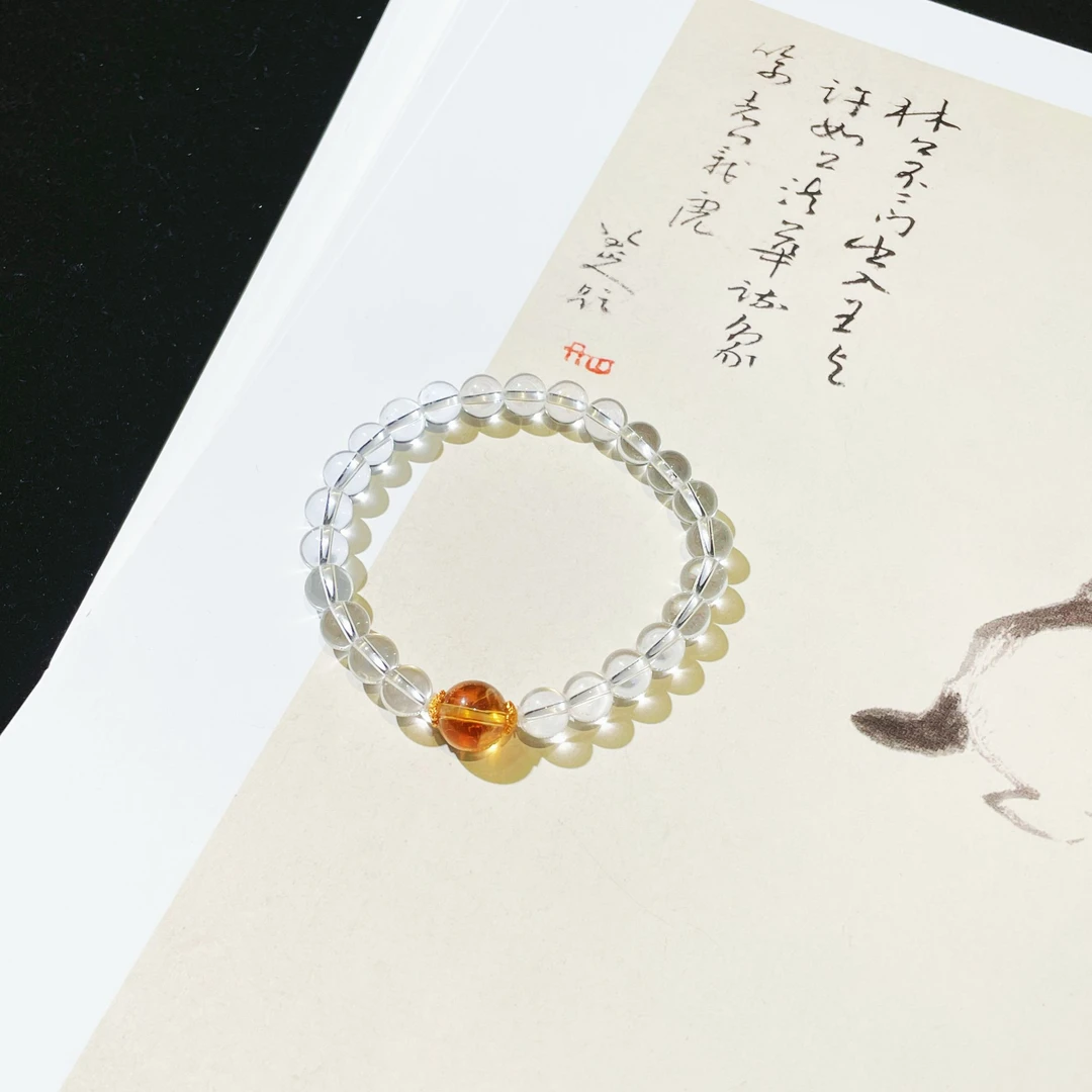 【云上雅岚】C03385-s925白水晶手串-7mm-多样性发一件