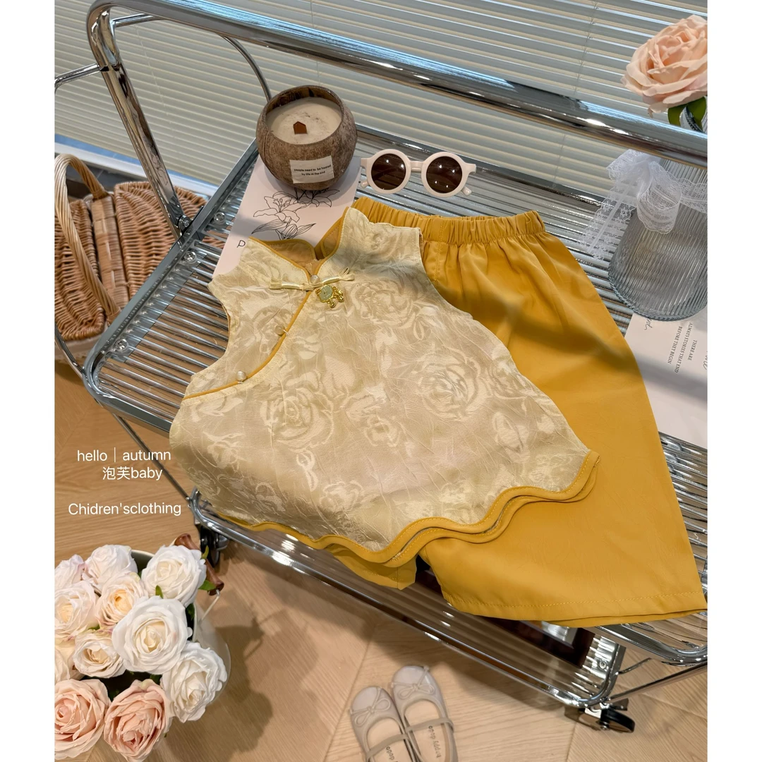 【泡芙baby】女童汉服夏薄款女宝古装儿童套装夏日唐装两件套国风