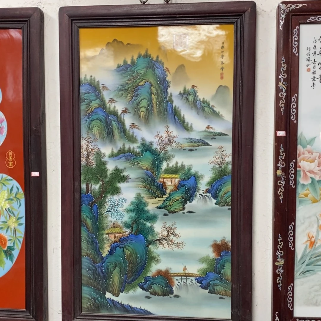 瓷90*52*1景德镇瓷板画柴窑烧制