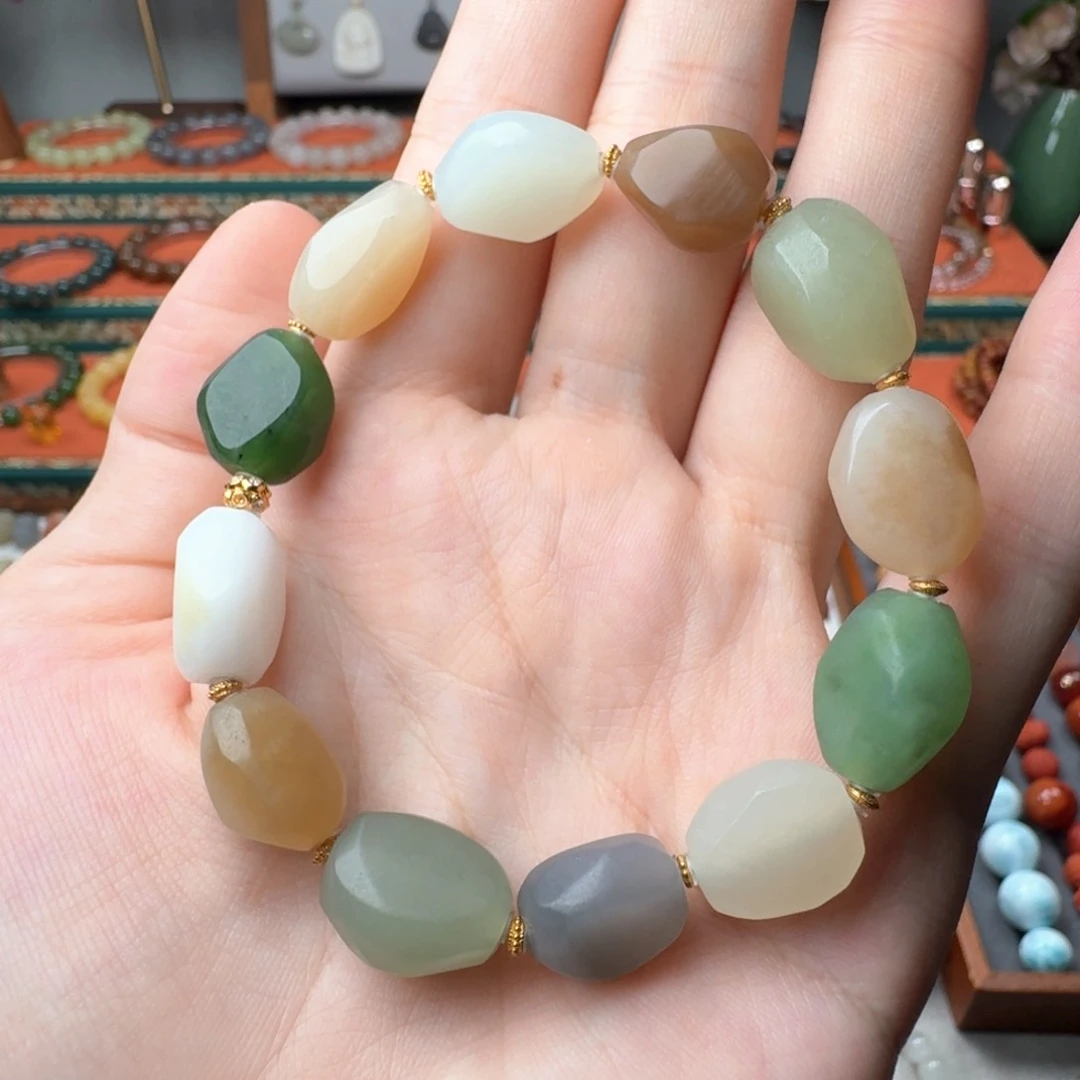 手链18K金镶嵌和田玉