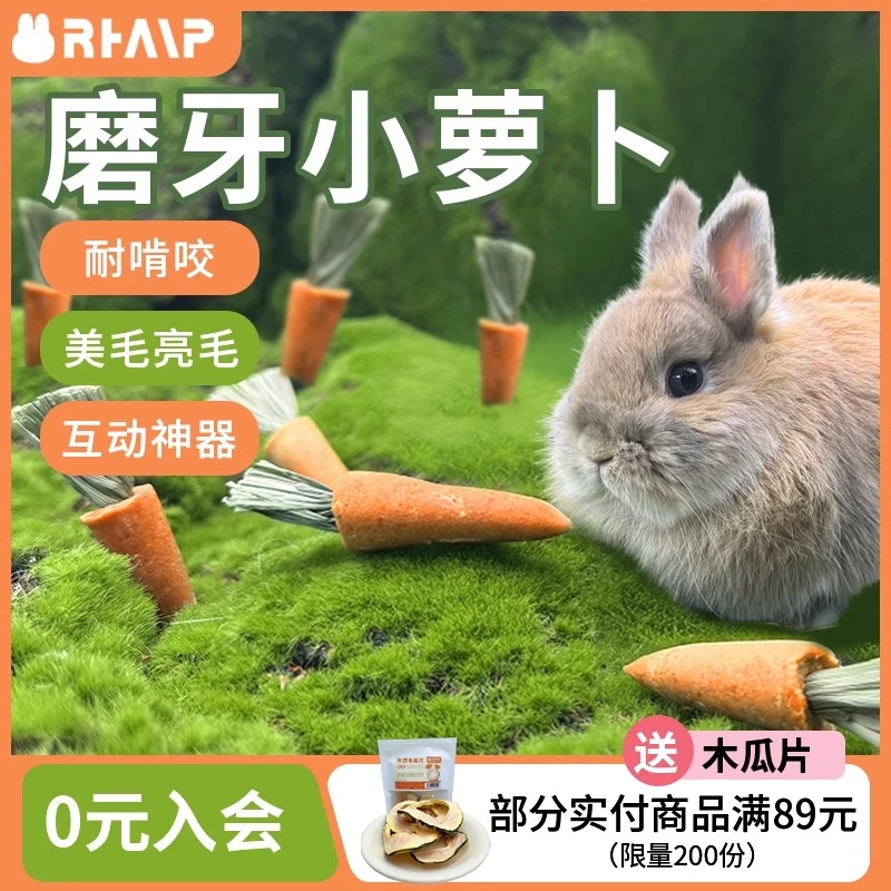 新品 磨牙提草小萝卜 兔子磨牙棒龙猫豚鼠提摩西草胡萝卜磨牙零食