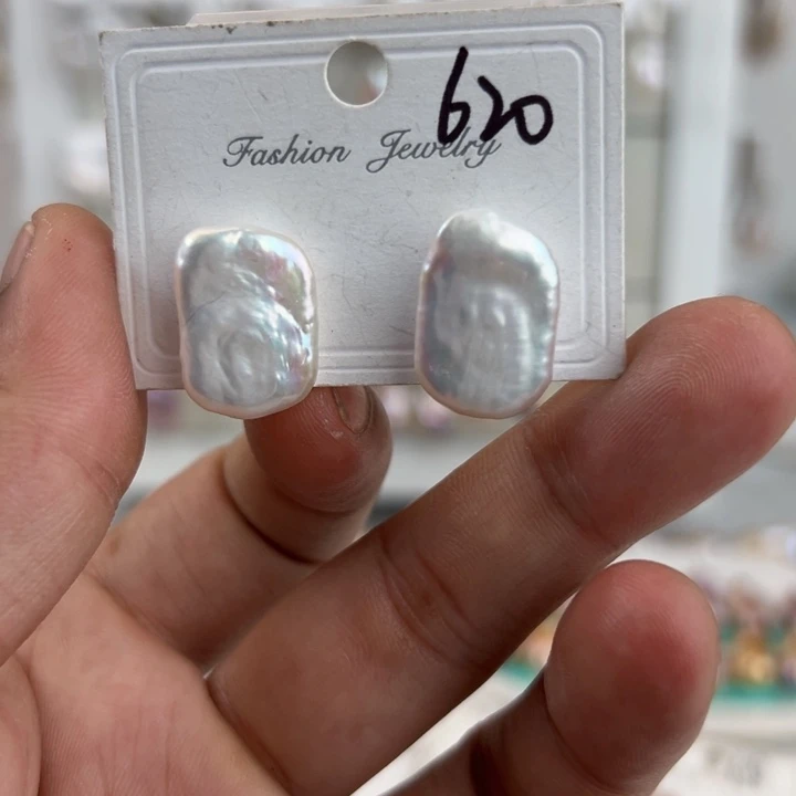 淡水珍珠耳饰银S925镶嵌