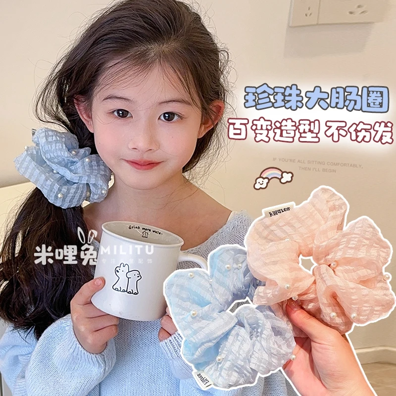 春季儿童丸子头大肠发圈女孩扎头发不伤发头绳女童扎马尾发绳发饰