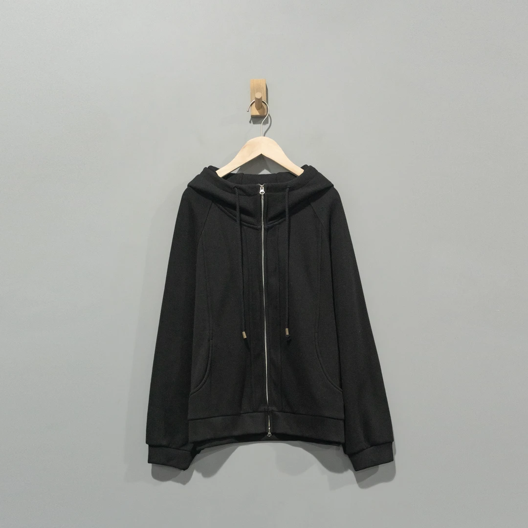 【且听风吟】0512089文艺棉连帽插肩袖加绒加厚外套 衣长66 胸围126