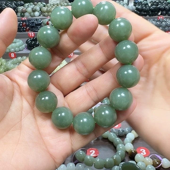 未镶嵌手链和田玉新疆若羌青黄口料卡16