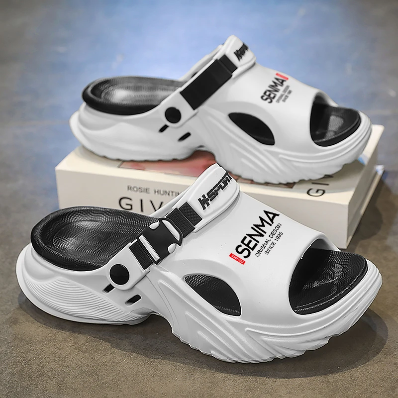 SENMA/森马凉鞋男夏季外穿防滑开车厚底大码凉拖鞋运动减震沙滩鞋
