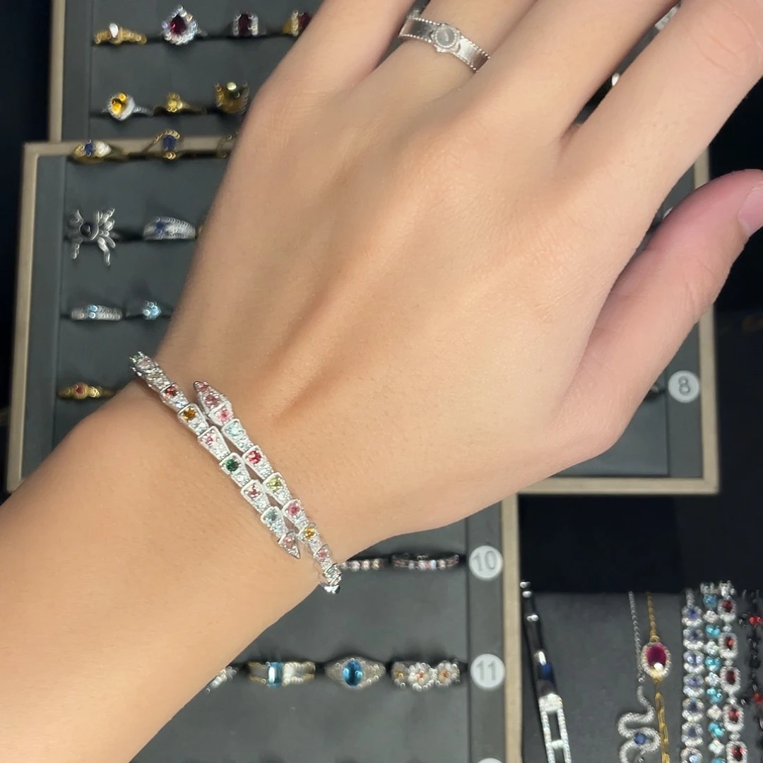 碧玺手镯银S925镶嵌l****з拍九份