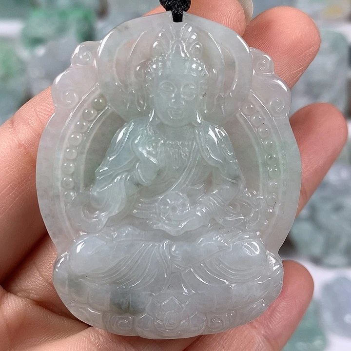 翡翠未镶嵌颈饰时来运转观音福利