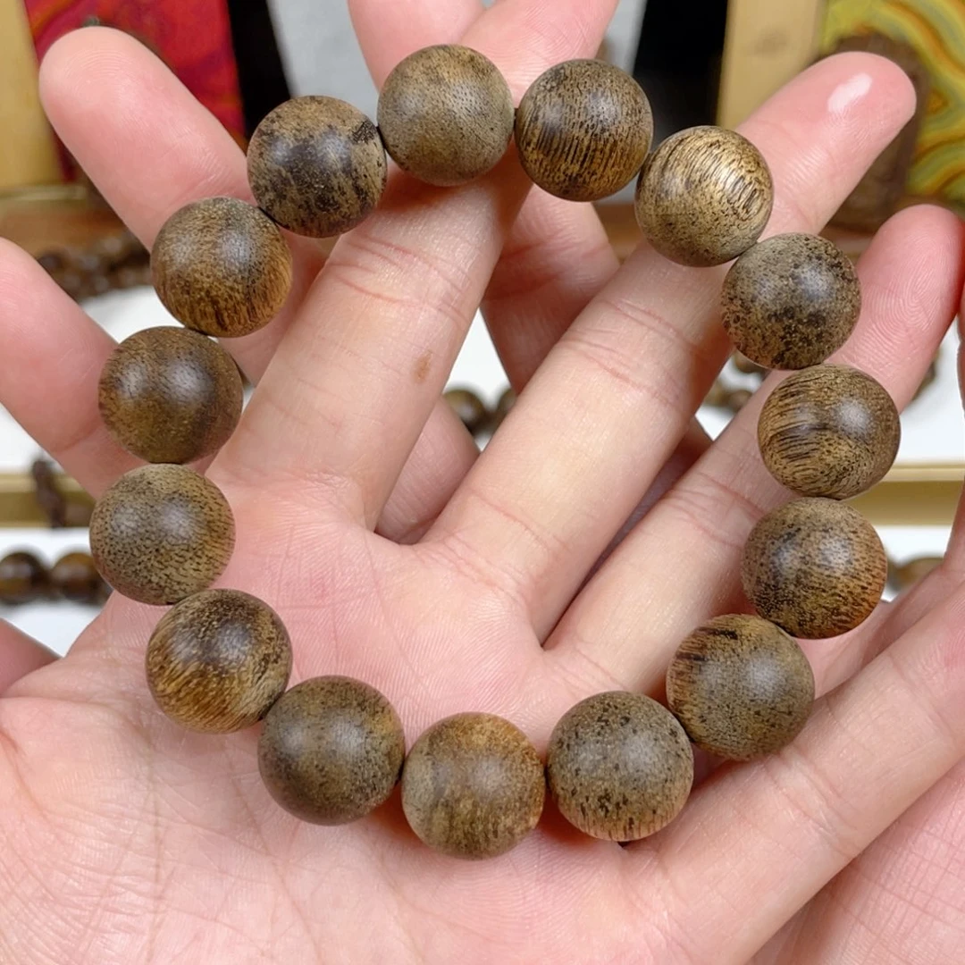 沉香手串随*菩萨棋树心老料1.5
