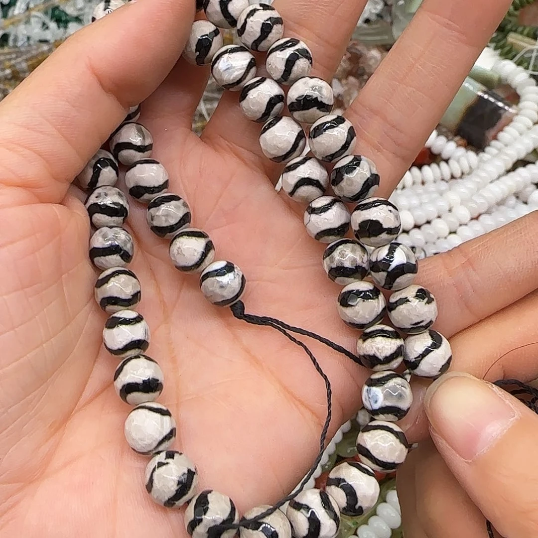 玛瑙/玉髓合金珠宝半成品玛瑙8mm一条