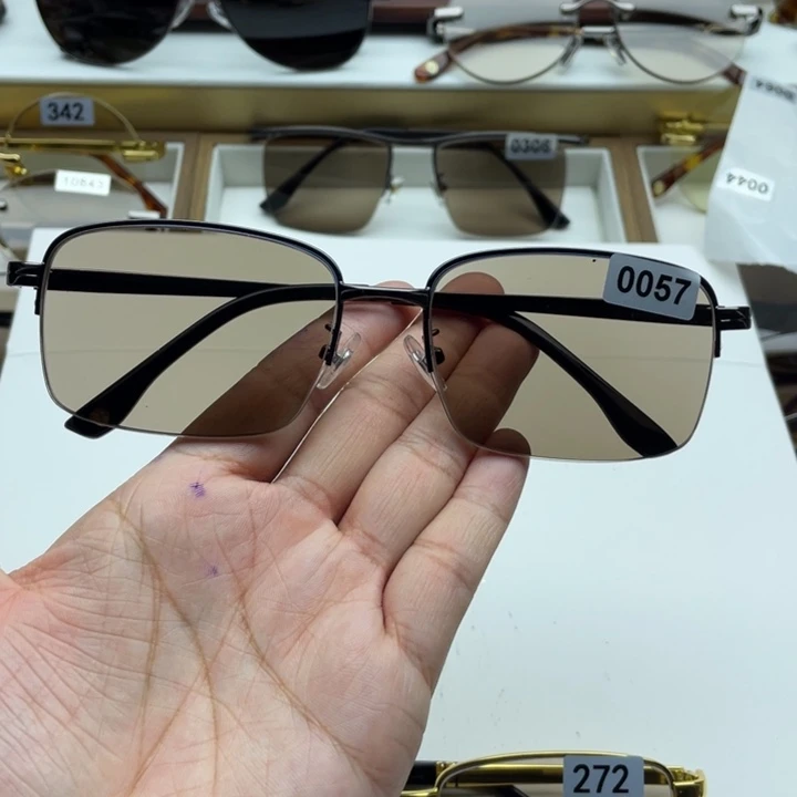 茶水晶半框眼镜 0057