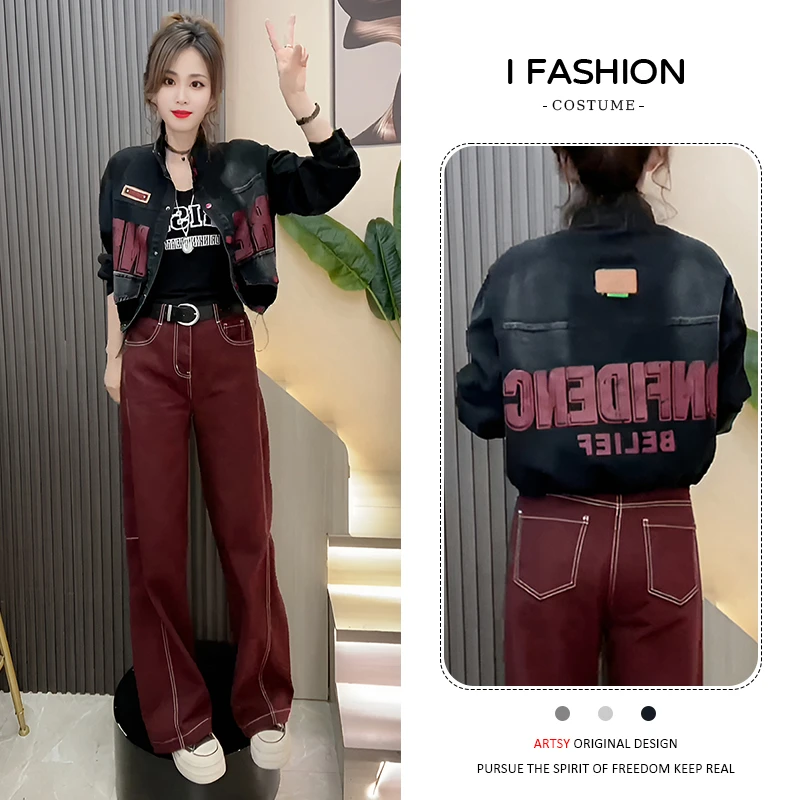 高含棉设计感时尚外套女士2025年春秋新款小众百搭单排扣牛仔上衣