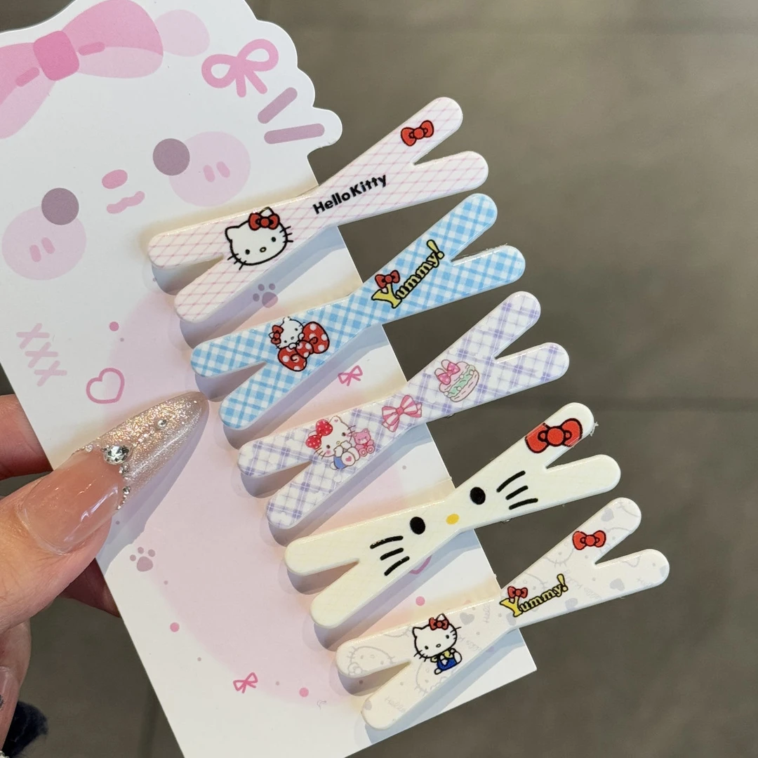 甜美交叉KT猫发夹可爱少女卡通侧边刘海夹网红ins高颜值百搭发饰