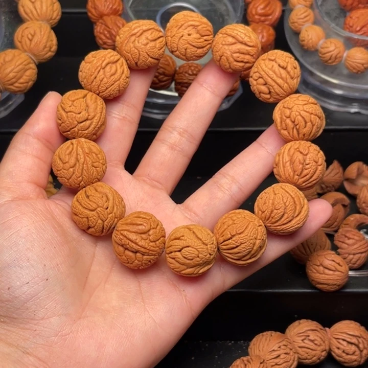 桃核手串金丝龙珠20