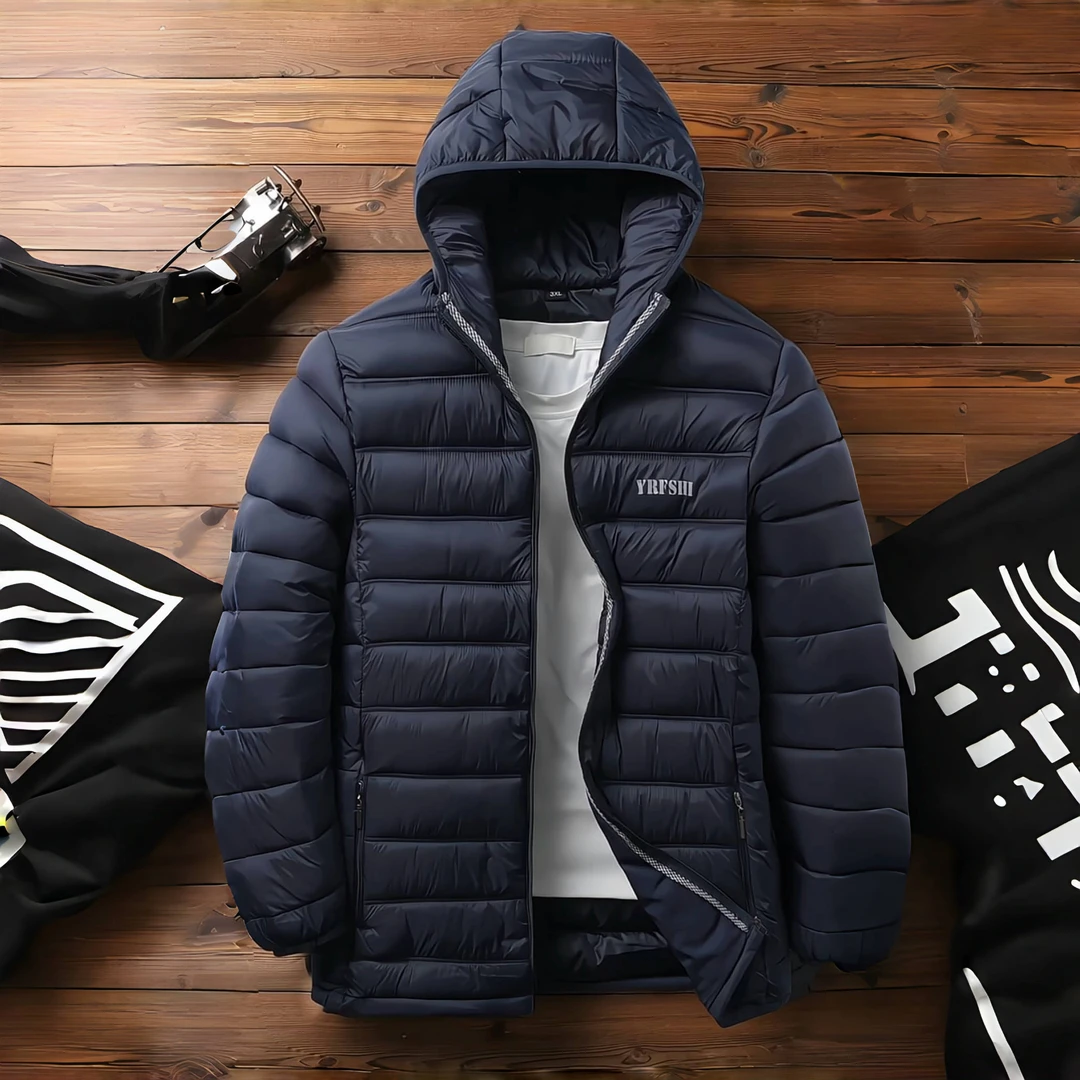 新款男士棉服连帽不可拆加厚大码保暖大口袋机洗轻便防风宽松棉袄