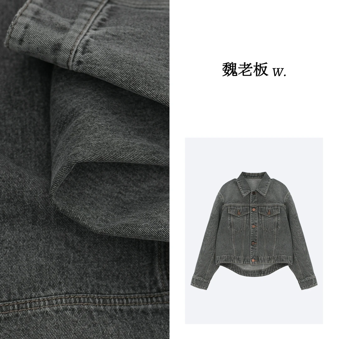 W.Diva【西部牛仔】春季时尚做旧百搭水洗休闲牛仔外套1CDM12290