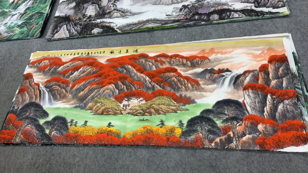 《鸿运千秋》 画芯尺寸：180cm*70cm山水画客厅办公室装饰挂画