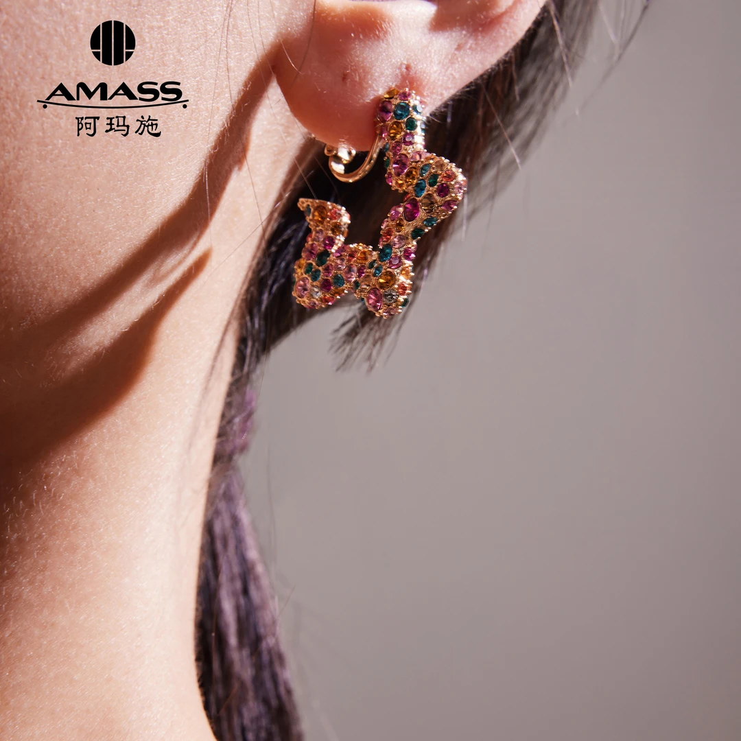 AMASS/阿玛施 铜合金仿水晶耳饰 轻奢气质优雅炫彩耳饰5900196