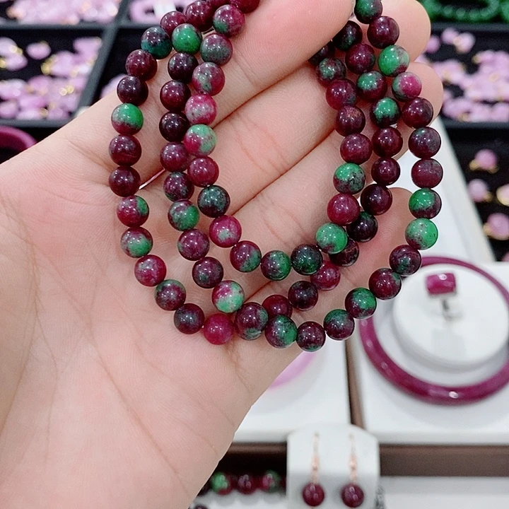 三圈银S925镶嵌红宝石