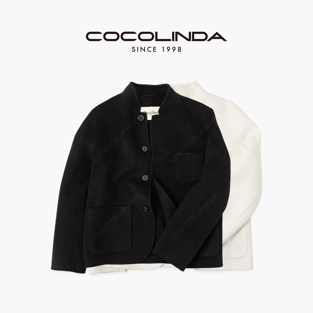 COCOLINDA | 绵羊毛莱赛尔老钱风【手工双面呢】后开叉外套C3724