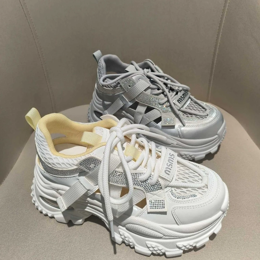 玛莎玛索28-328透气镂空老爹鞋夏季时尚休闲鞋白色休闲鞋单鞋百搭