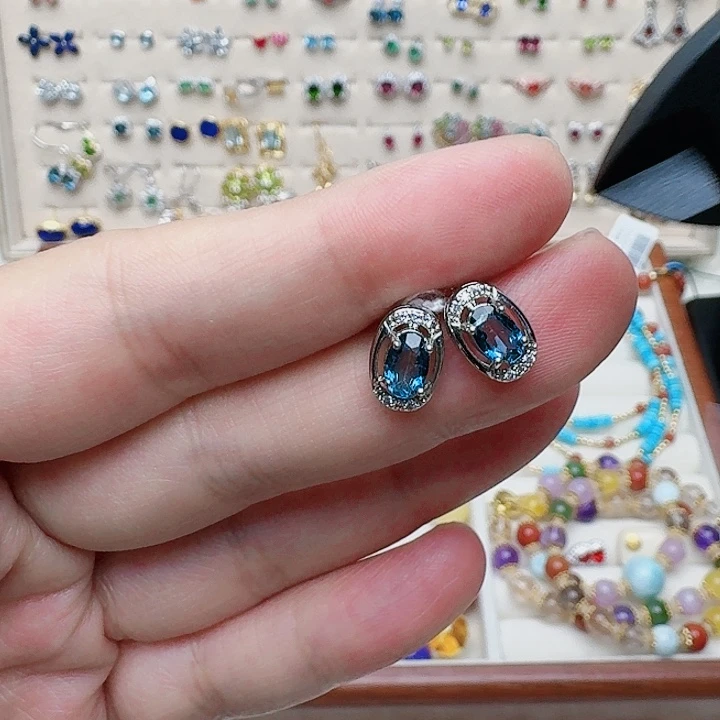 托帕石耳饰未镶嵌耳钉76