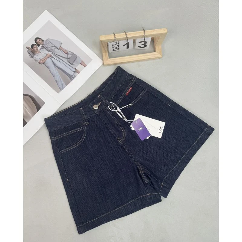 莱赛尔夏季薄款大码显瘦高腰时尚百搭阔腿宽松牛仔短裤女士7016