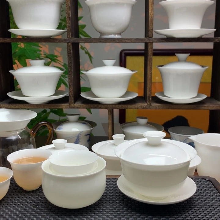 草***华盖下130ml盖碗+2只45ml铃铛杯+130ml主人杯