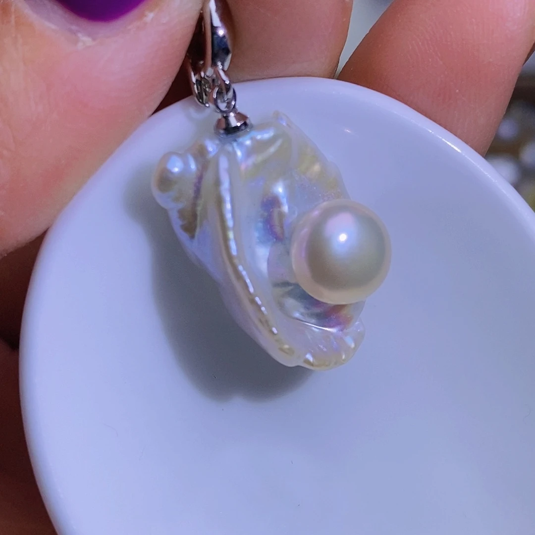 淡水珍珠银S925镶嵌淡水珍珠