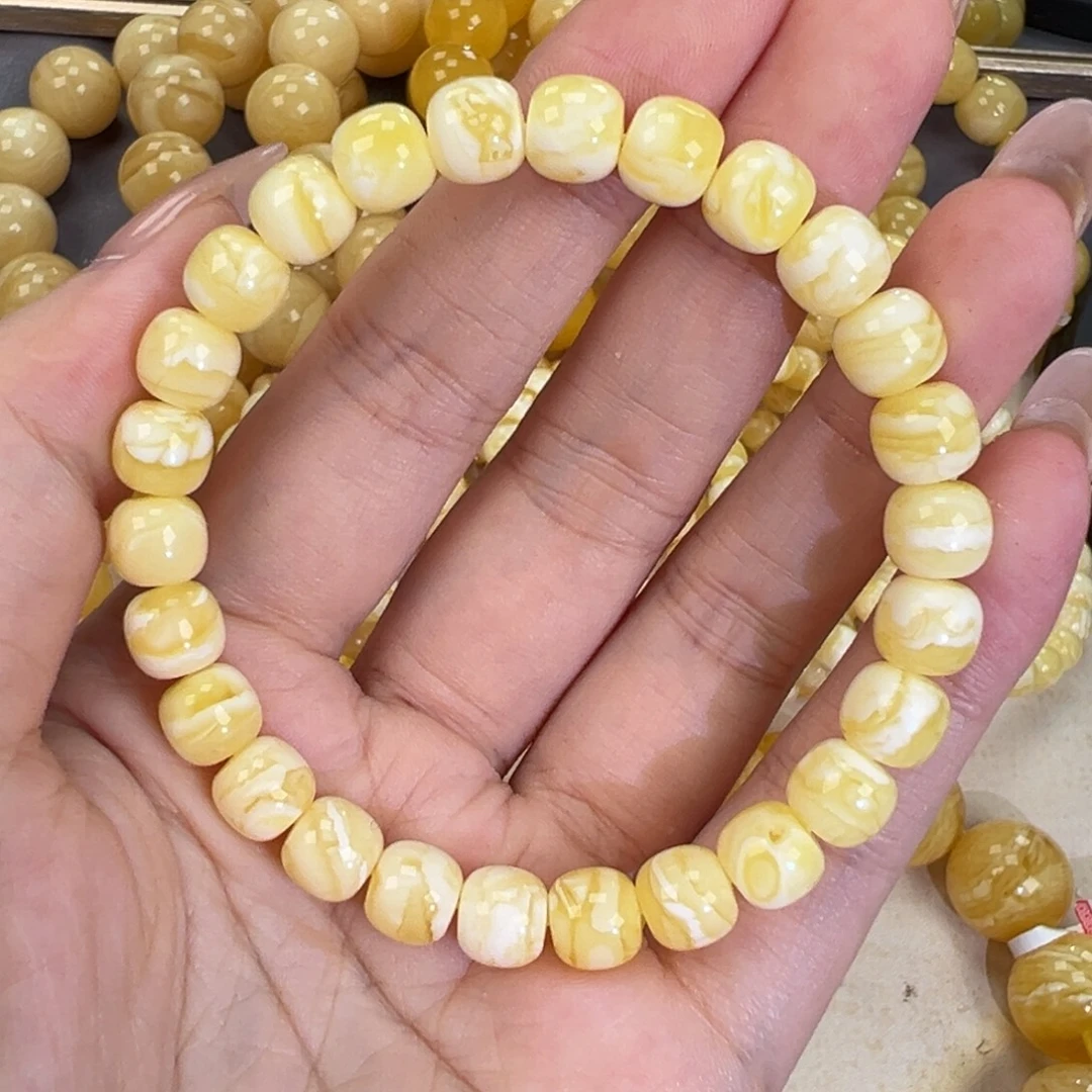琥珀未镶嵌手链金瓷白虎皮