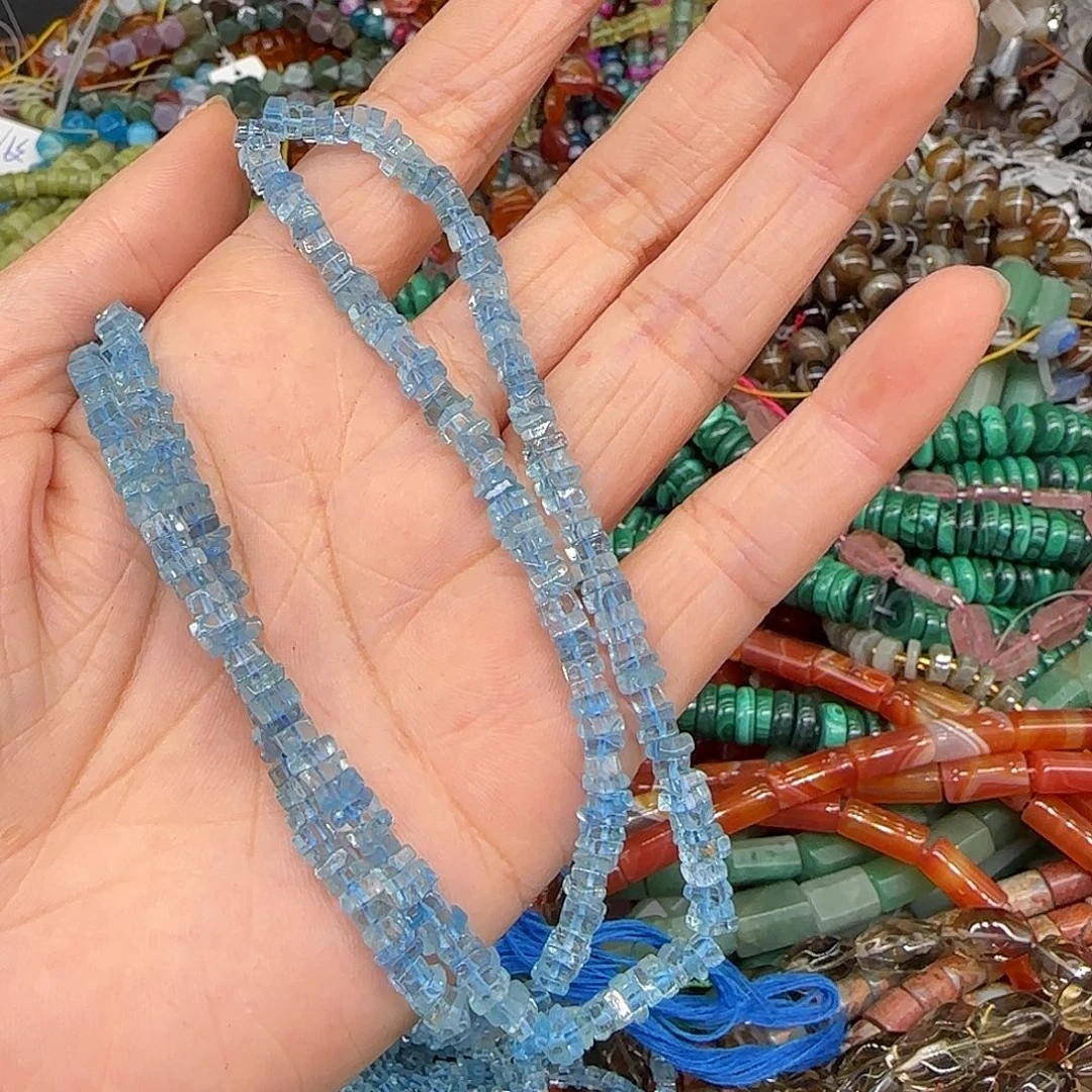玛瑙/玉髓合金珠宝半成品羊****王海蓝宝方隔片拍三99一条
