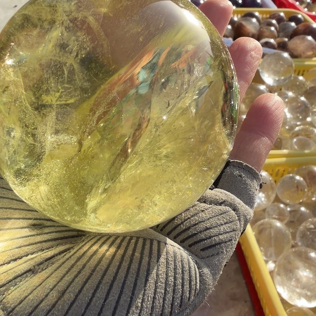 摆件黄晶未镶嵌未镶嵌天然水晶8公分摆件
