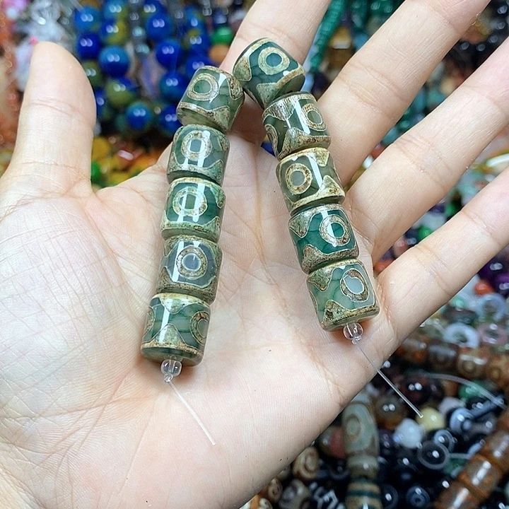 玛瑙/玉髓未镶嵌珠宝半成品玛瑙天珠卡14mm10颗