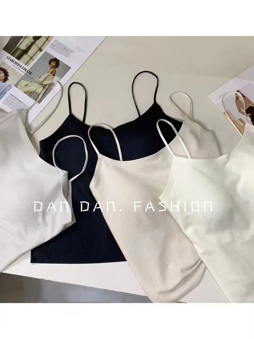 女夏季简约背心冰丝美背吊带内衣白690