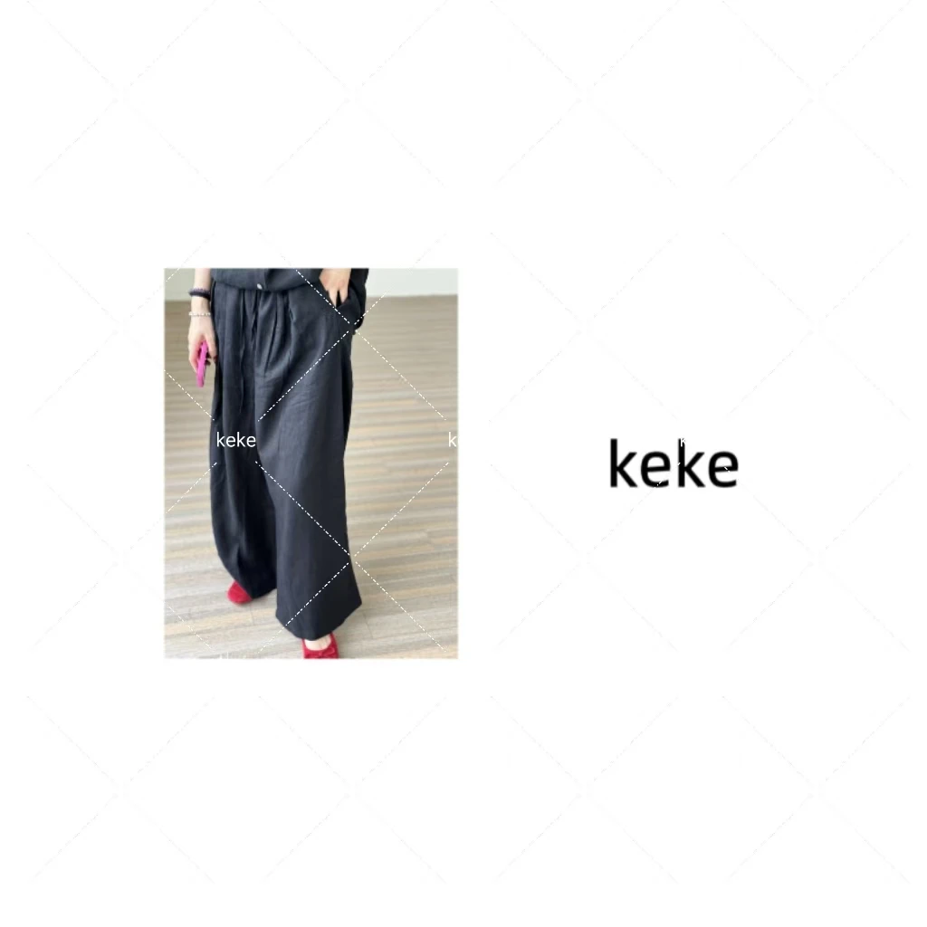 【可可心选】【孤品不退货】老钱风亚麻套装黑藏青气质休闲通勤百搭