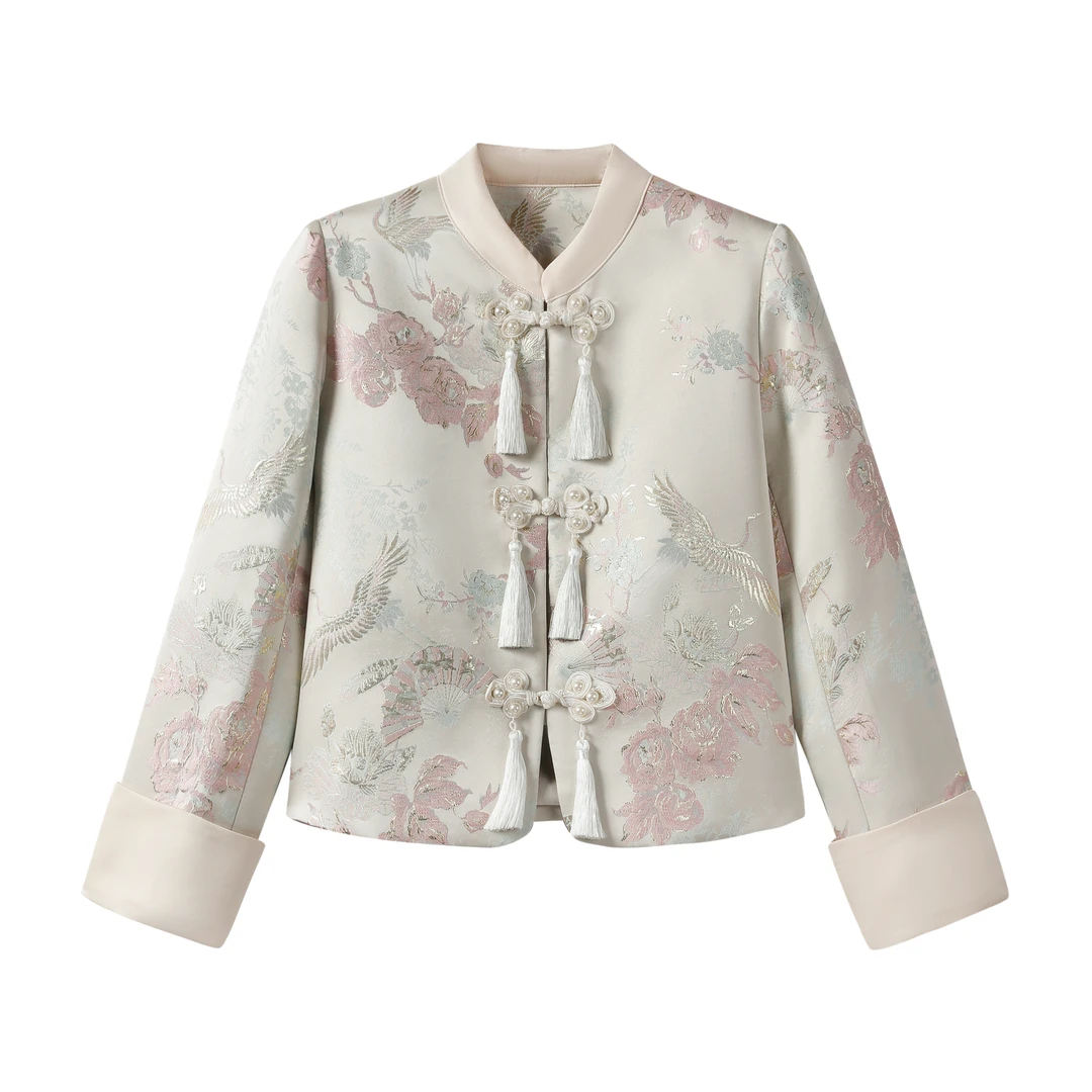 【小云总专属】2025春季新品女装新中式盘扣流苏刺绣外套 41010A028