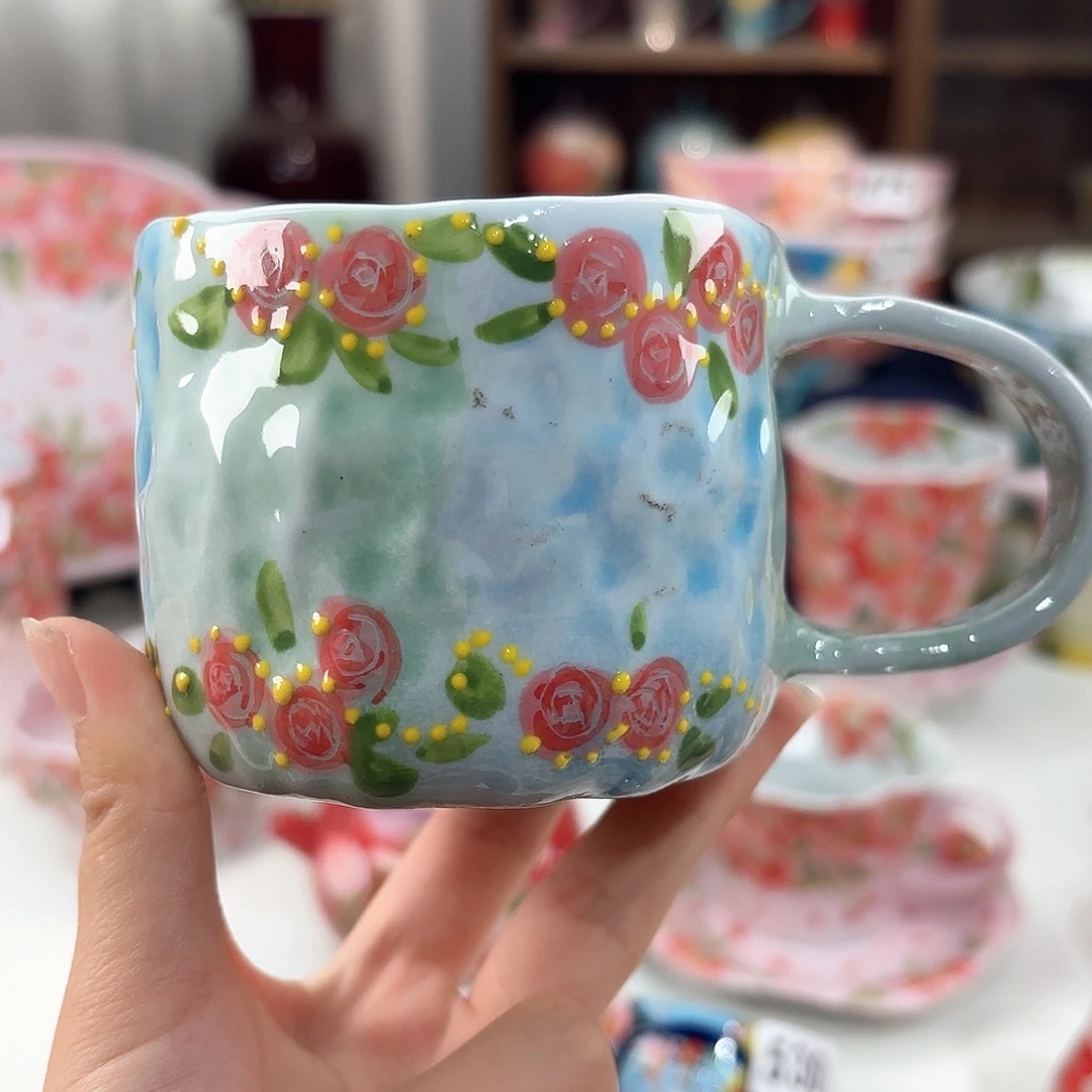 景德镇手绘高温釉下彩陶瓷茶具