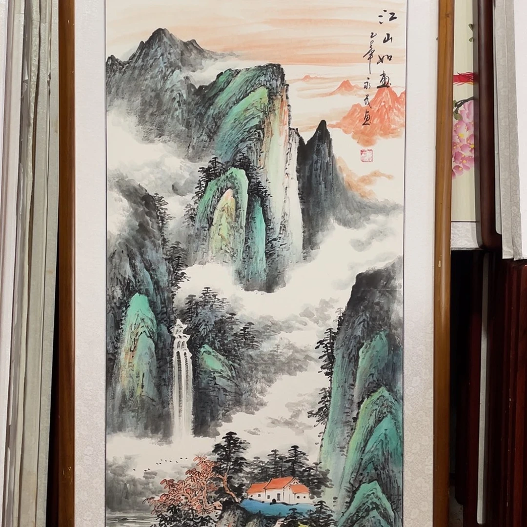 国画带框尺寸63*123厘米