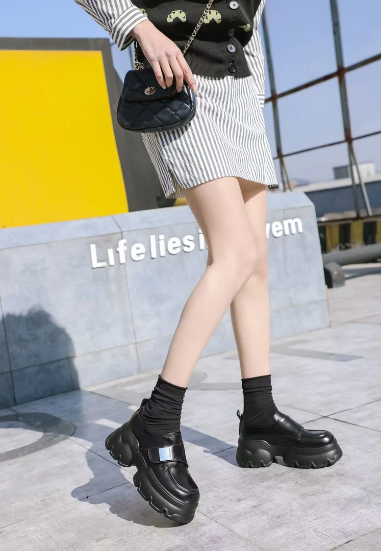 春季休闲厚底乐福鞋新款百搭高级感时尚    6066-2