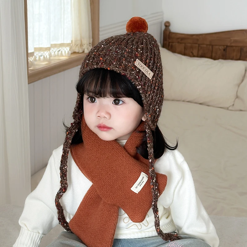 宝宝帽子护耳帽针织帽秋冬保暖毛线帽套头帽韩系中大童ins冷帽