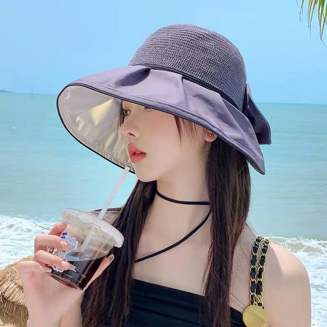 【赫本江南】夏季遮阳防晒草编帽渔夫帽显脸小时尚百搭