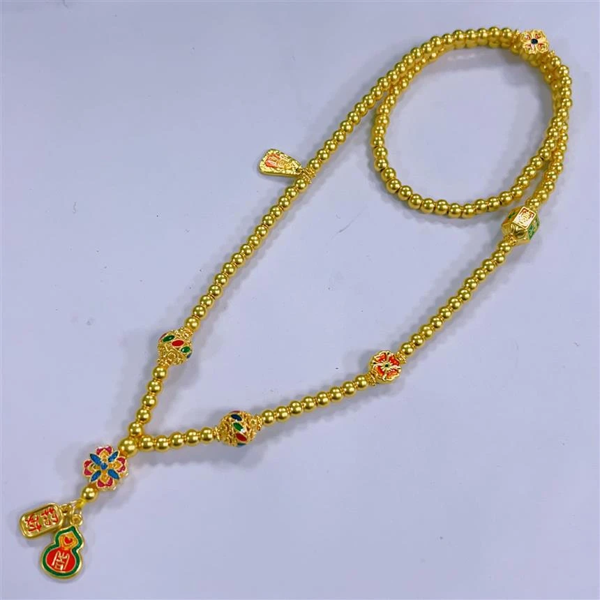 福满圆珠宝 足金 招财葫芦项链手链双戴款 多样性发一件