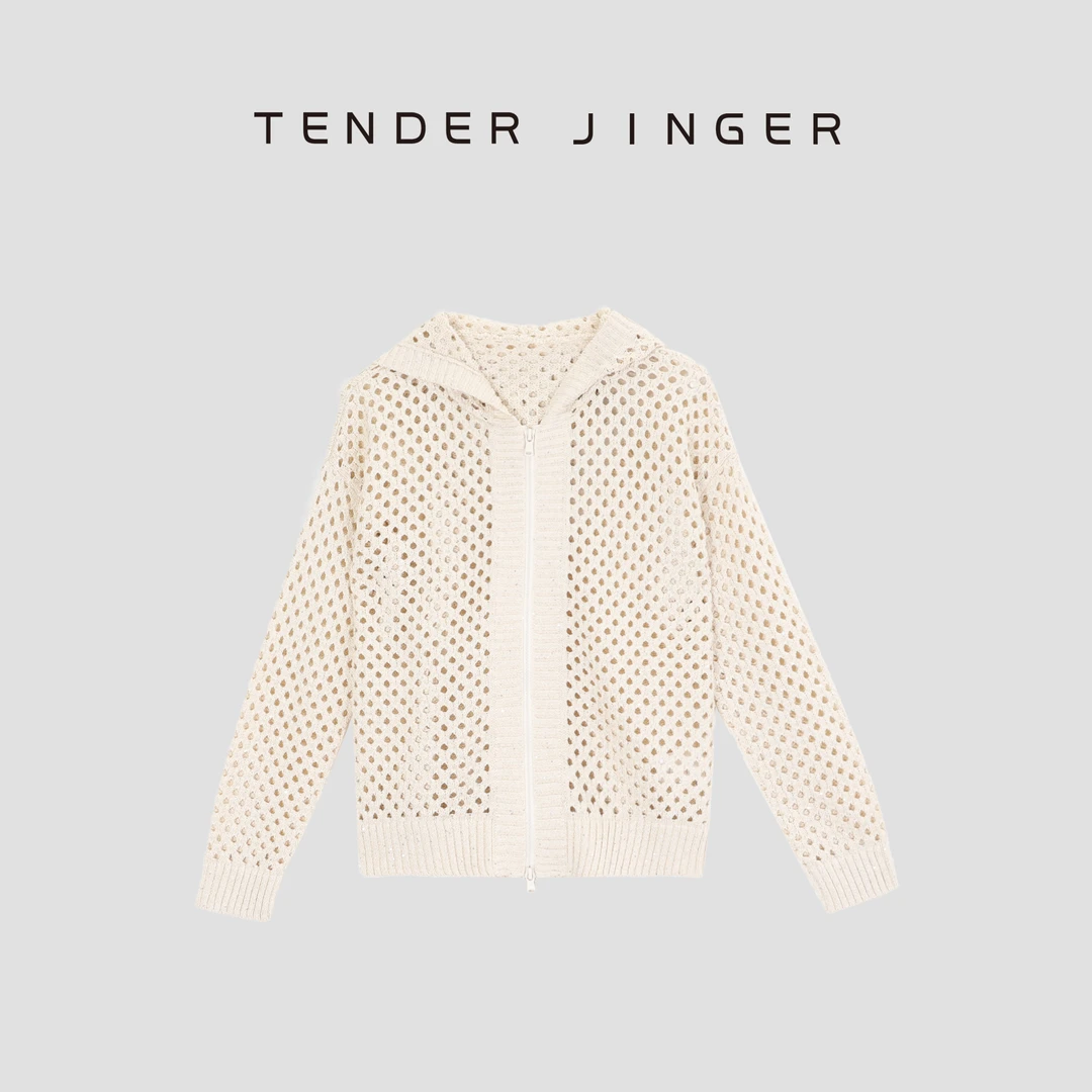 Tender Jinger镂空亮片针织开衫T52BBS30357