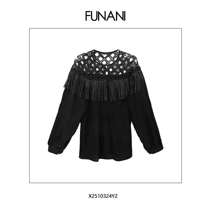 【FUNANI】 轻奢法式高级感重工原创设计感  上衣X2510324