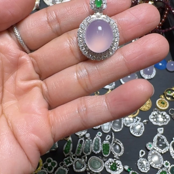 石英质玉颈饰银S925镶嵌