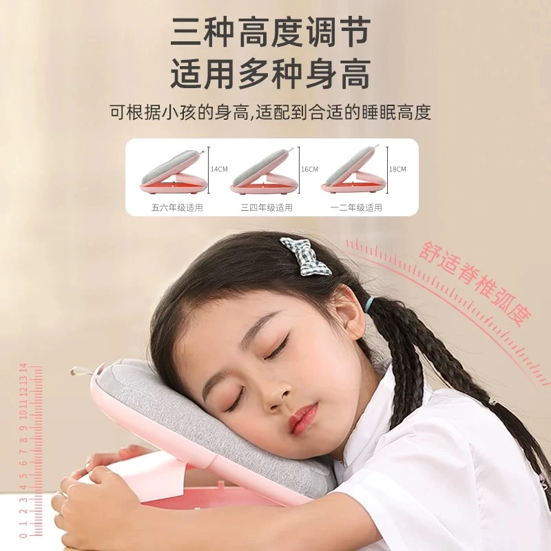 午睡枕儿童趴趴枕便携折蟊两用趴睡抱枕颜色随机(粉色蓝色可备注)