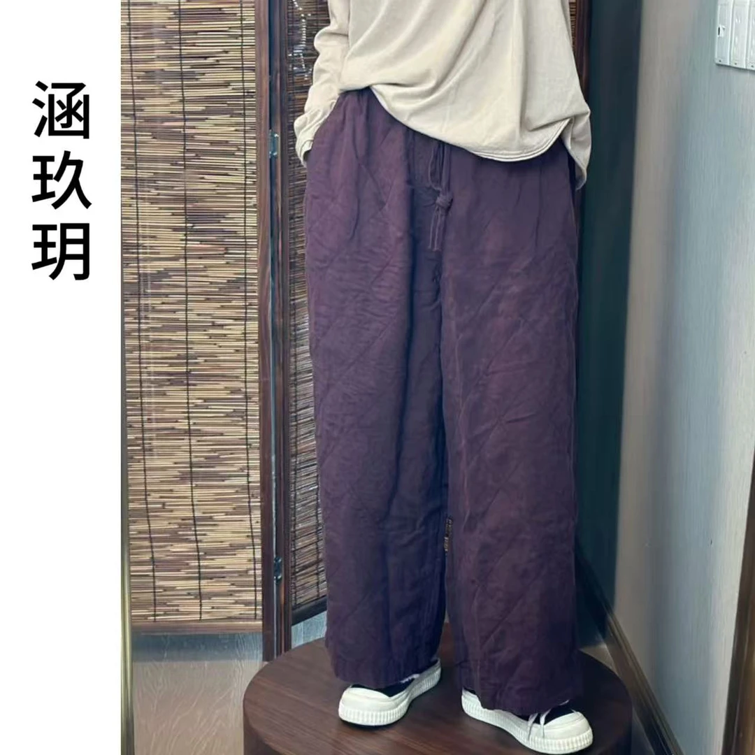 涵玖玥▪100%汉麻【绗线口袋】新款带内衬百搭显瘦直筒裤C-9617