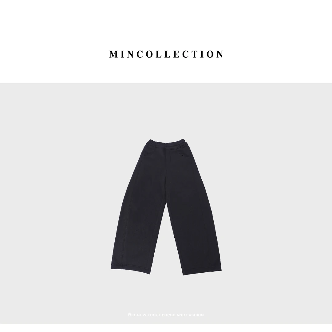 DE Mincollection茧型加绒卫裤/厚款立体剪裁显瘦弧形卫裤40378