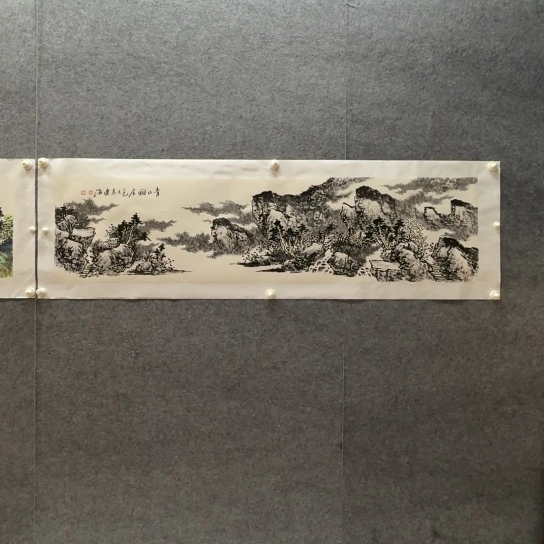 国画李建海四尺对开横条